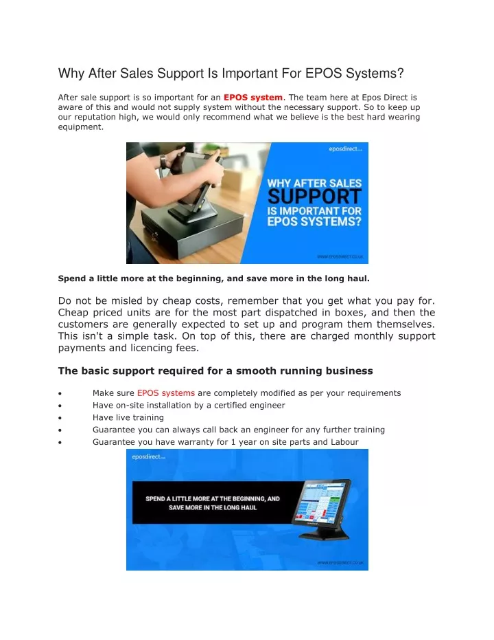 why after sales support is important for epos