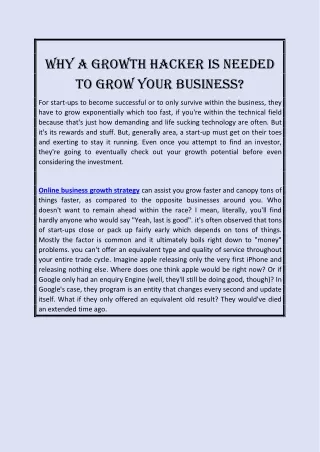 Why a growth hacker is needed to grow your business?