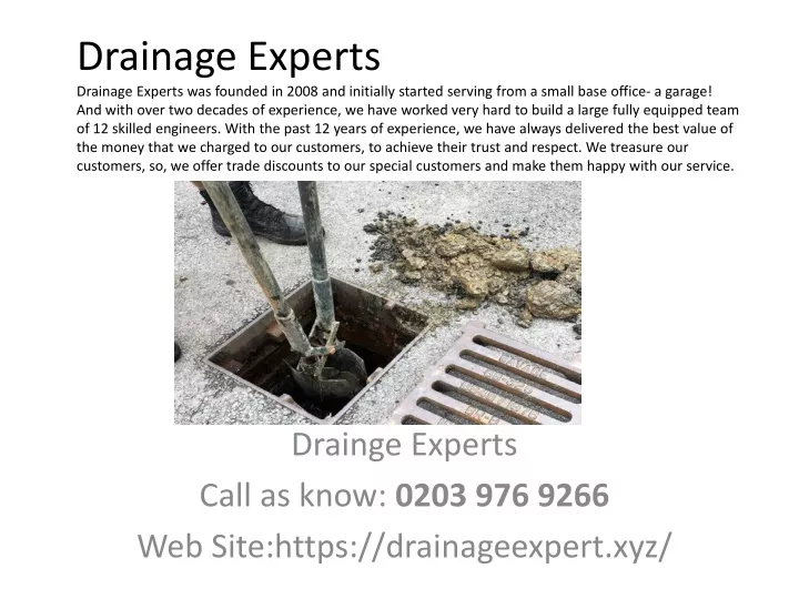 drainage experts drainage experts was founded