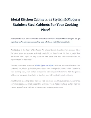 Metal Kitchen Cabinets
