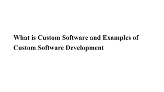 What is Custom Software and Examples of Custom Software Development