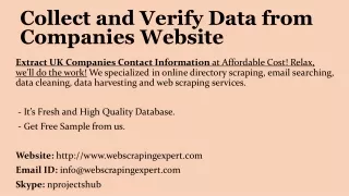 Collect and Verify Data from Companies Website