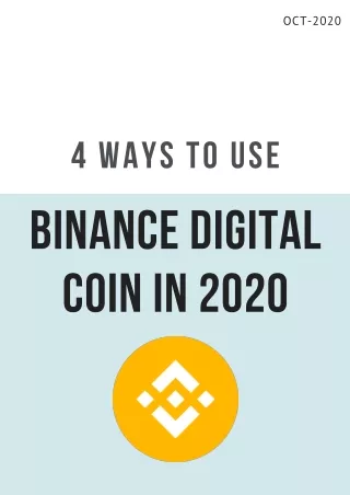 4 Ways to use Binance Digital Coin in 2020