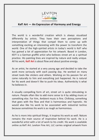 kef art an expression of harmony and energy