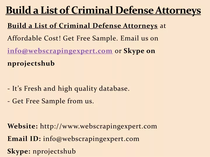 build a list of criminal defense attorneys