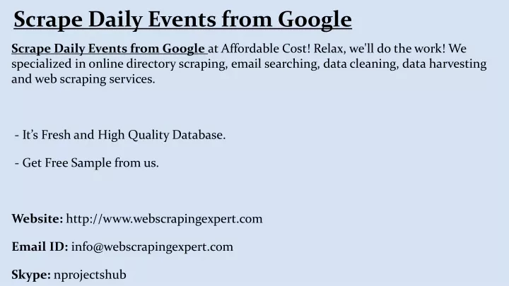 scrape daily events from google