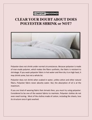 clear your doubt about does polyester shrink
