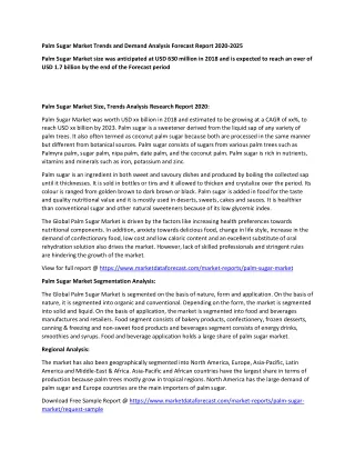 palm sugar market trends and demand analysis