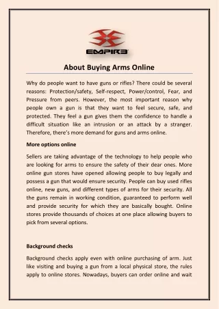 about buying arms online