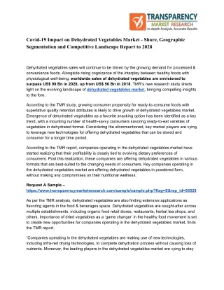 covid 19 impact on dehydrated vegetables market