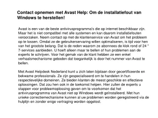 contact opnemen met avast help