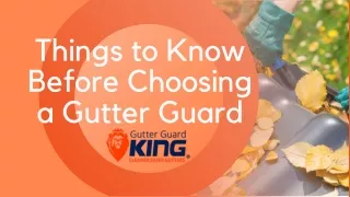 Things to Know Before Choosing a Gutter Guard | Gutter Guard King
