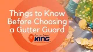 things to know before choosing a gutter guard