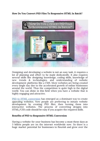 how do you convert psd files to responsive html