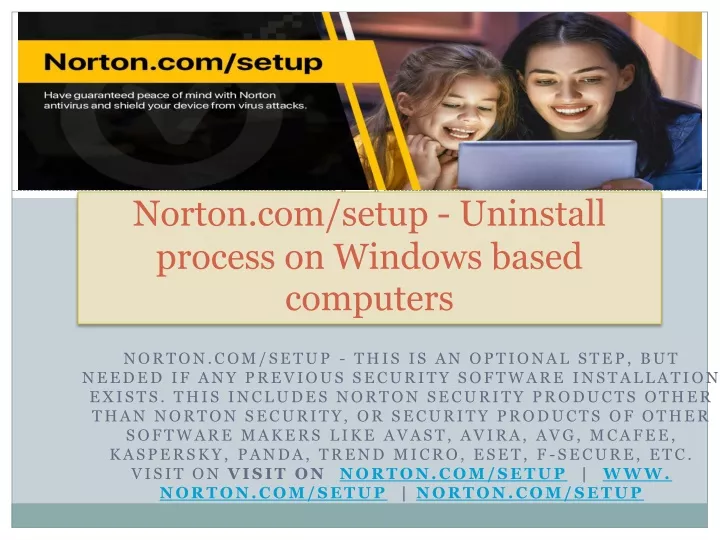 norton com setup uninstall process on windows based computers
