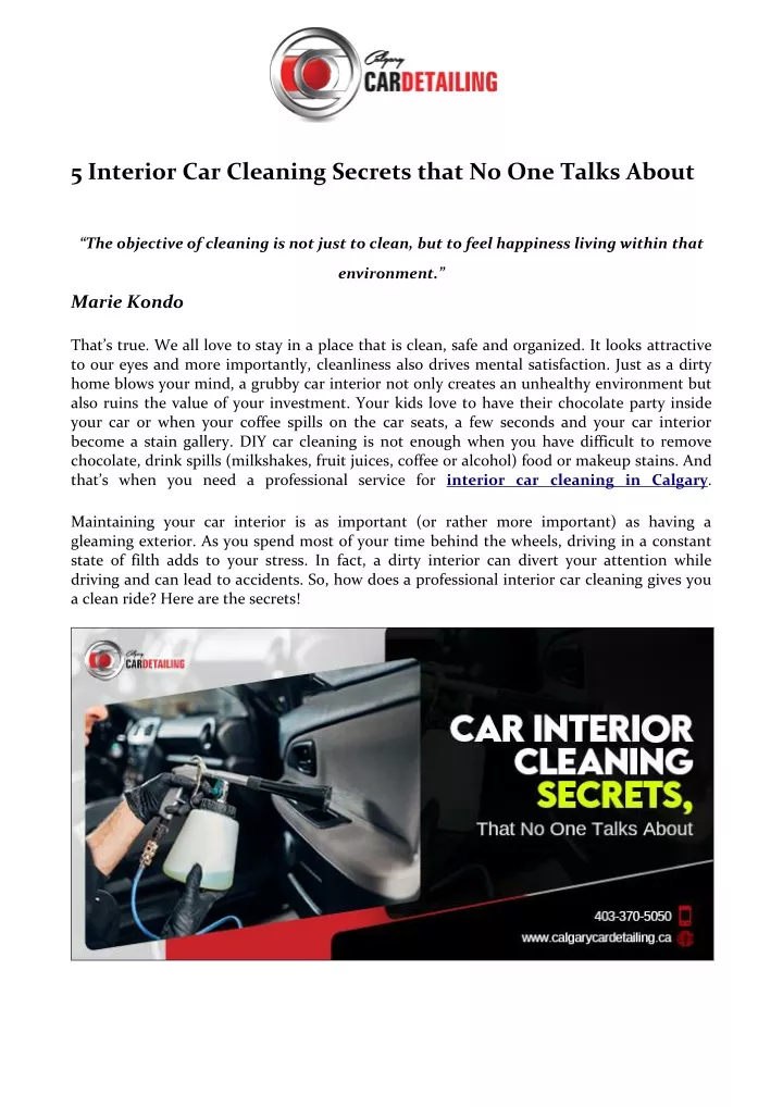 5 interior car cleaning secrets that no one talks