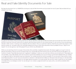 Real and Fake Identity Documents For Sale