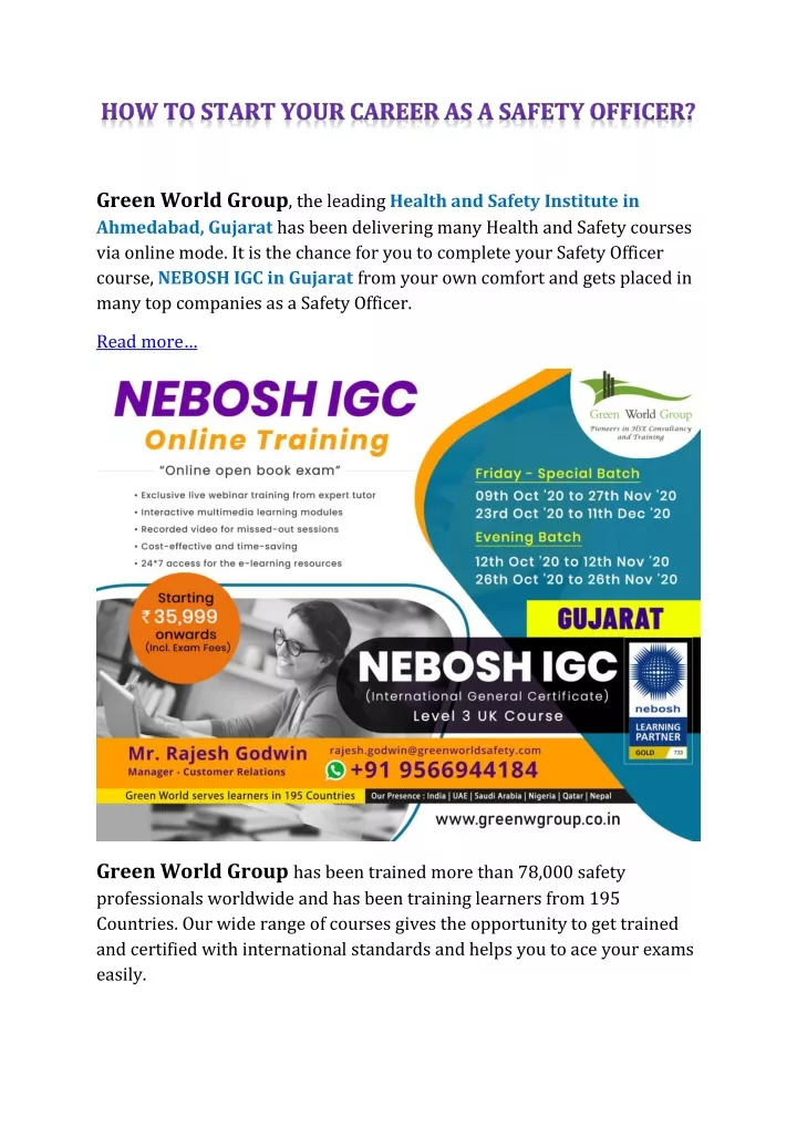 green world group the leading health and safety