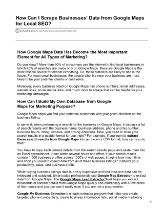 how can i scrape businesses data from google maps