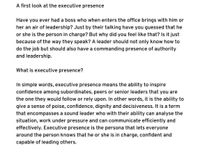 How to establish an executive presence while presenting?