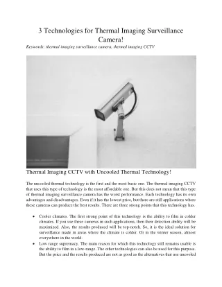 3 technologies for thermal imaging surveillance