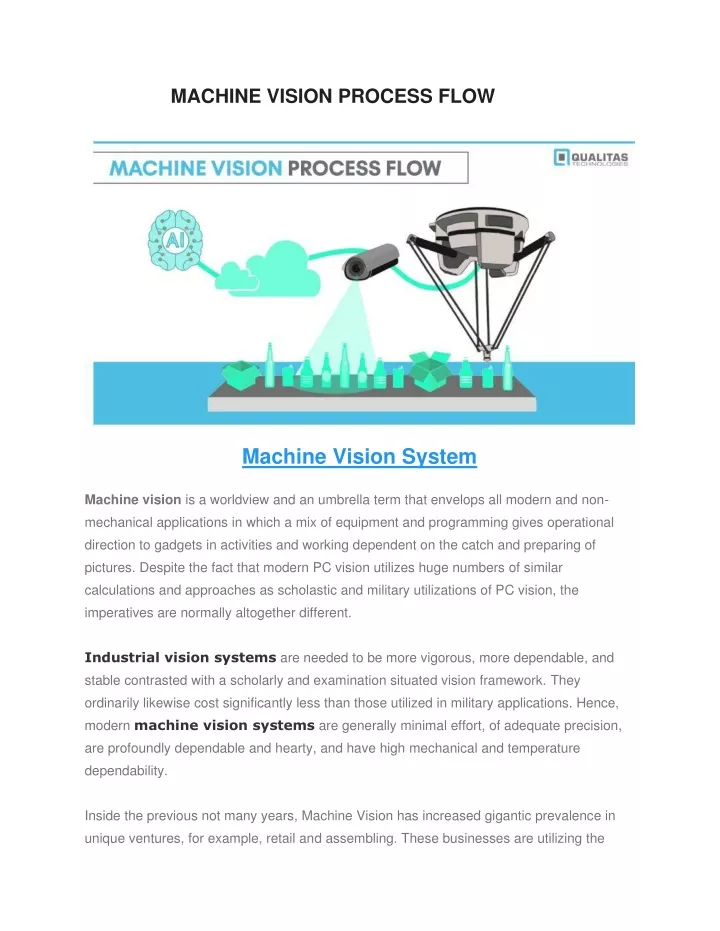 machine vision process flow