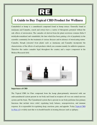 A Guide to Buy Topical CBD Product for Wellness