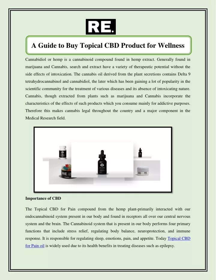 a guide to buy topical cbd product for wellness