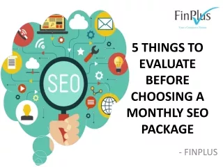 Monthly  SEO packages with Affordable SEO Prices - Finplus