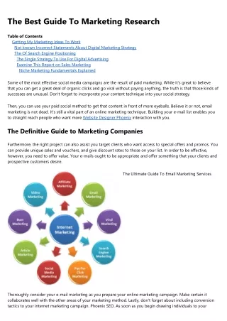 the best guide to marketing research