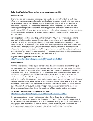 global smart workplace market to observe strong