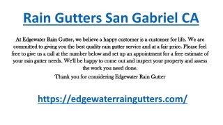 rain gutters san gabriel ca