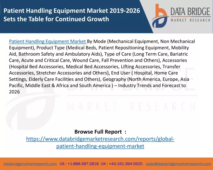 patient handling equipment market 2019 2026 sets