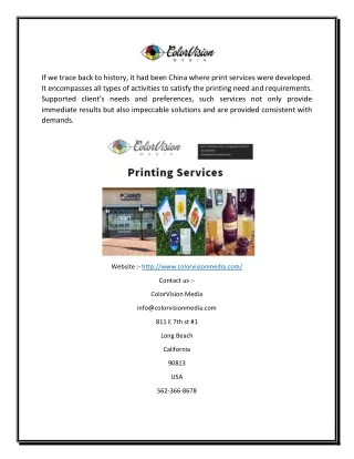 Printing services In Long Beach | Colorvisionmedia.com