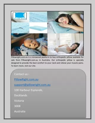 Orthopedic Pillow For Sale In Australia | Pillowright.com.au