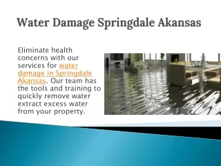 Water Damage Springdale Akansas