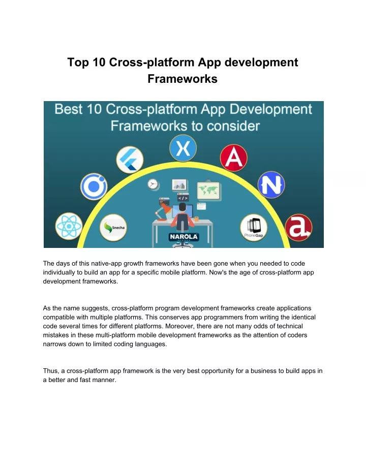 top 10 cross platform app development frameworks
