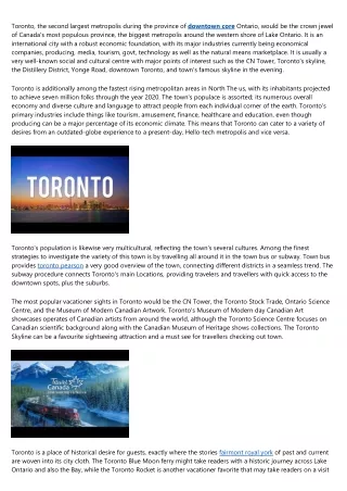 toronto the second largest metropolis during
