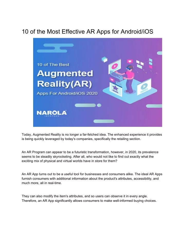 10 of the most effective ar apps for android ios