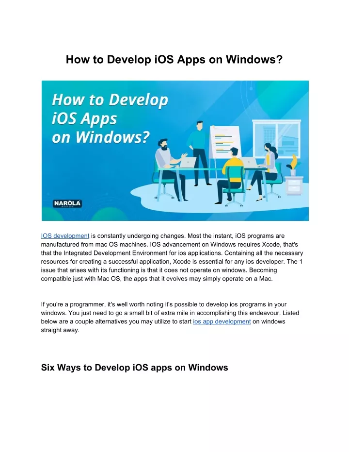 how to develop ios apps on windows