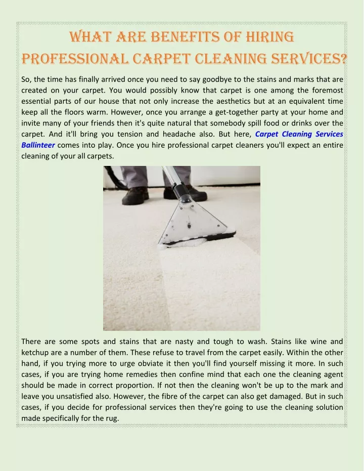 what are benefits of hiring professional carpet