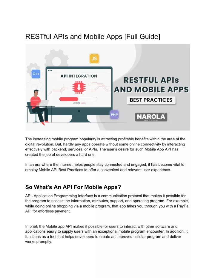 restful apis and mobile apps full guide