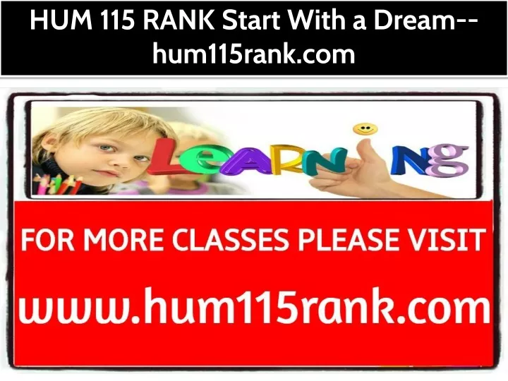 hum 115 rank start with a dream hum115rank com