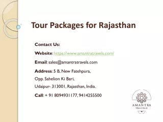 Tour Packages for Rajasthan