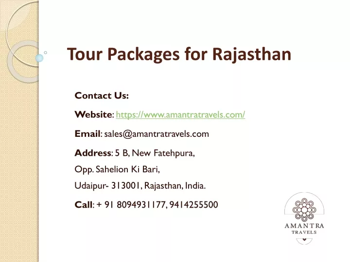 tour packages for rajasthan