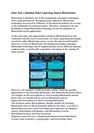 how can a newbie start learning about blockchain