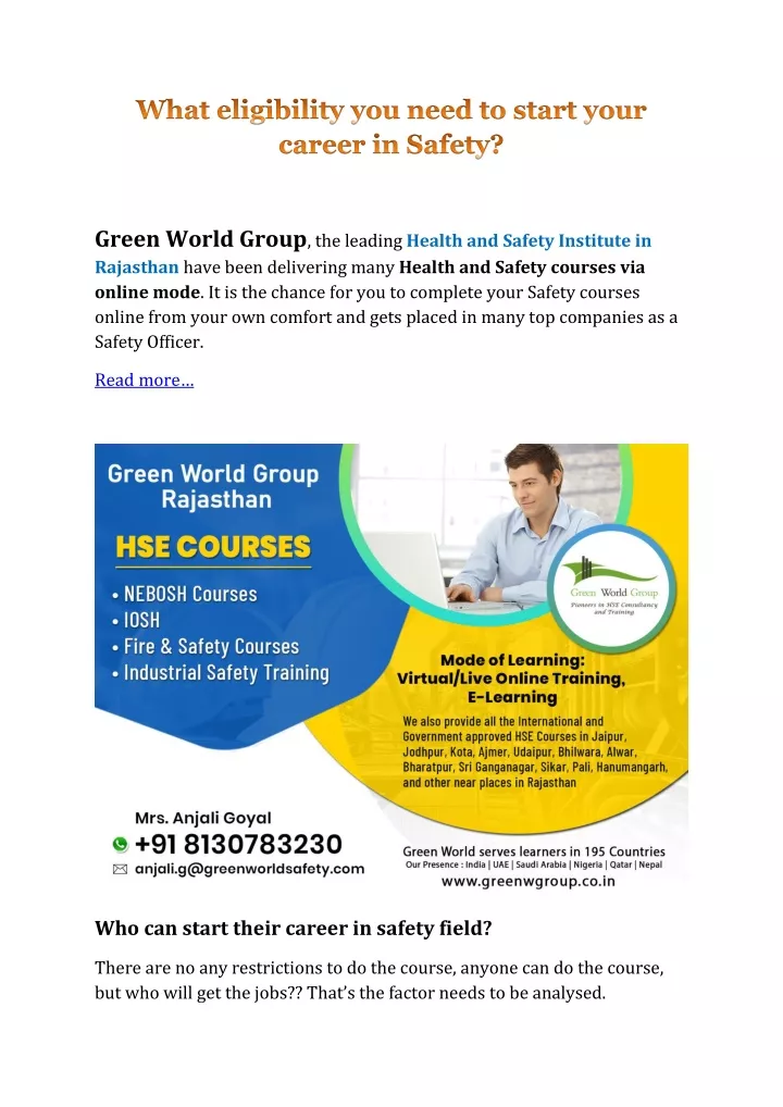 green world group the leading health and safety