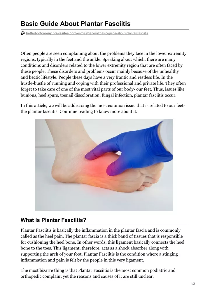 basic guide about plantar fasciitis