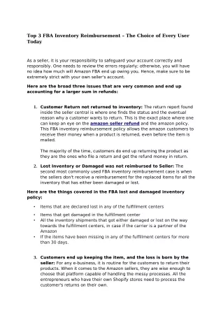 top 3 fba inventory reimbursement the choice