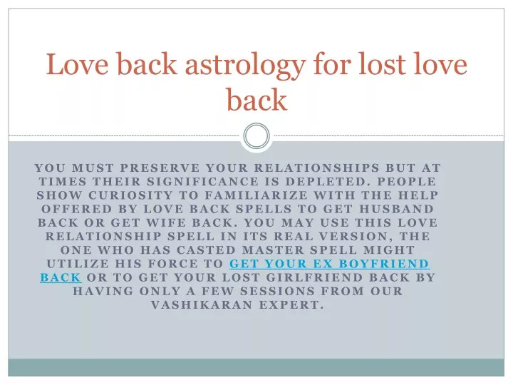 love back astrology for lost love back